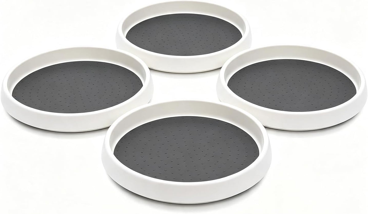 Lazy Susan Turntable Organizer 4 Pack - 10" Rotating Spice Rack Trays