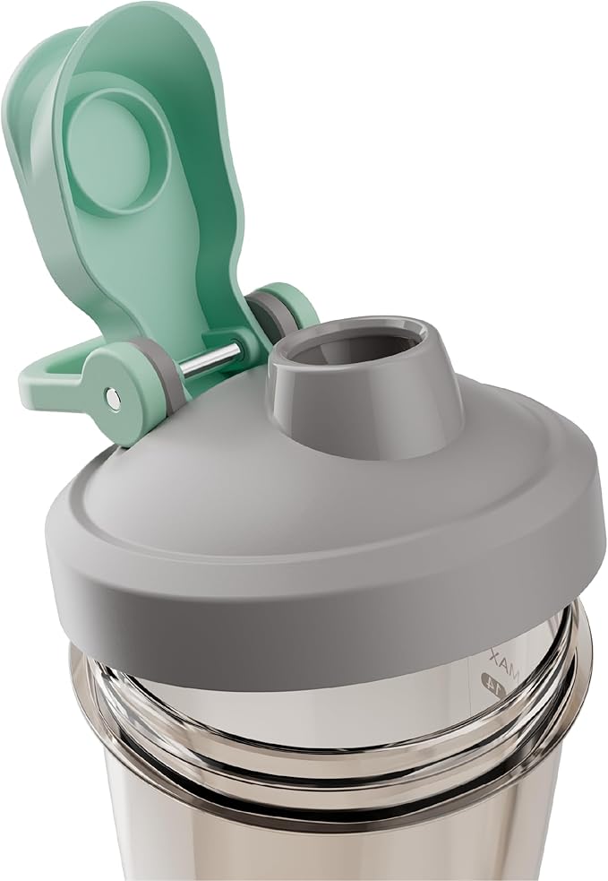 VOLTRX VortexBoost Electric Shaker Bottle, USB C Rechargeable Protein Shake Mixer, Shaker Cups for Protein Shakes and Meal Replacement Shakes, BPA-Free, Made with Tritan, Shadow Mint, 24oz