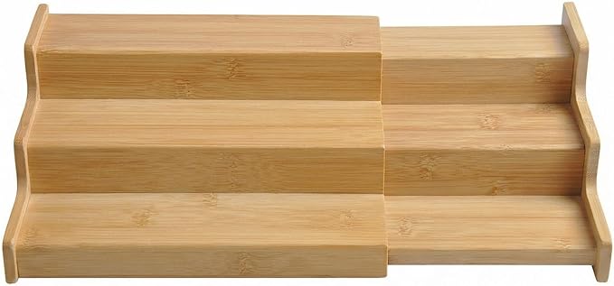 JinDoWin Spice Rack Organizer For Cabinet, Spice Organization For Cabinet, Spice Rack For Countertop,15.7 Inch Adjustable Seasoning Organizer Spice Organizer (2 Pack, Medium)
