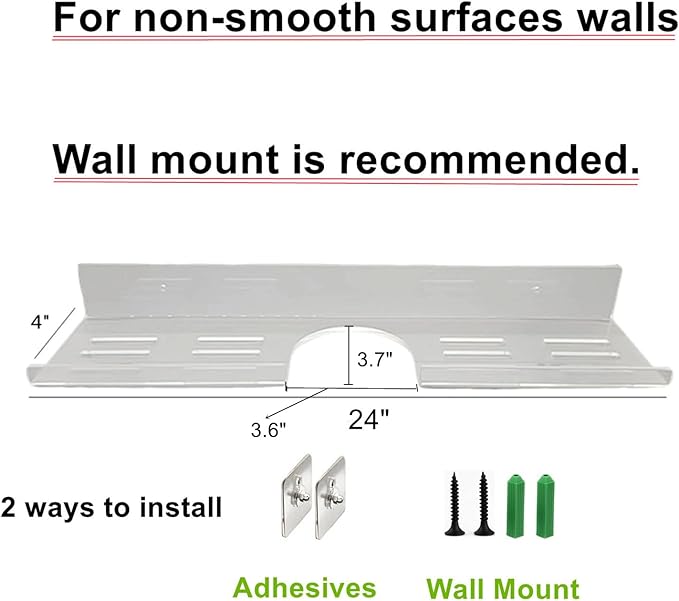 ROYALITA 24 Inch Acrylic Bathroom Shelf Organizer Over The Faucet, Over The Sink Shelf Room Decor, Bathroom Countertop Organizer Kitchen Above Sink Drain Shelf