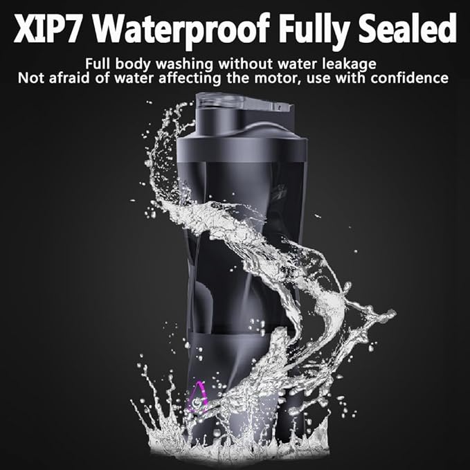 Portable Blender 700ml (24oz),USB Rechargeable Personal,360W High-Power Motor, 6000mAh Long-Lasting Battery, Self Cleaning & BPA Free & Leakproof-Lid for Travel, Home, Office, Camping (Black)
