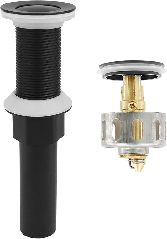 Bathroom Sink Drain,Drain Stopper Bathroom Sink Without Overflow,Small Cap Pop Up Drain Assembly with Detachable Strainer Basket