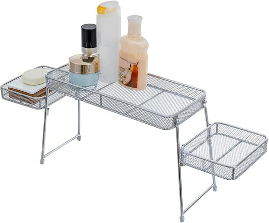 Chrome Plated Metal Over the Sink Organizer Shelf Rack