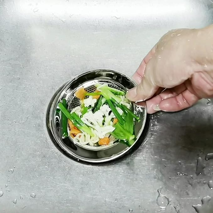 Seatery 4-Piece Kitchen Sink Strainers - 4.5 Inch Stainless Steel Sink Drain Filter with Food Scraps Catcher