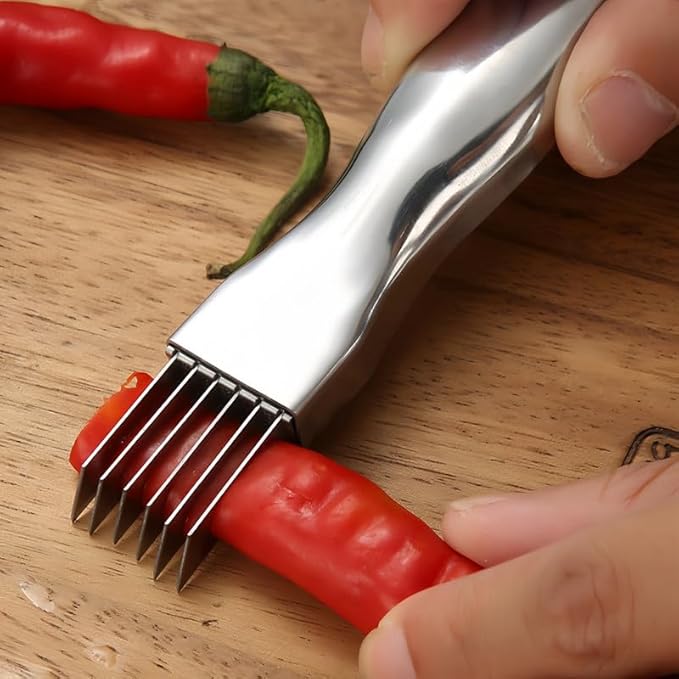 Shred Silk The Knife, 2024 New Stainless Steel Chopped Green Onion Knife, Food Speedy Chopper, Sharp Scallion Shredding Cutter, Kitchen Vegetable Cutter Household Multifunctional Food Slicer(4pcs)