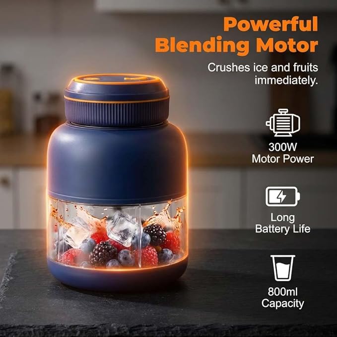 Portable Juicer Blender Cup, 2026 New Personal Blender for Smoothies and Shakes, Cordless Blenders with Stainless Steel Blades, Mini Juicer Cup for Travel Gym Office (White, 28, fl. oz.)