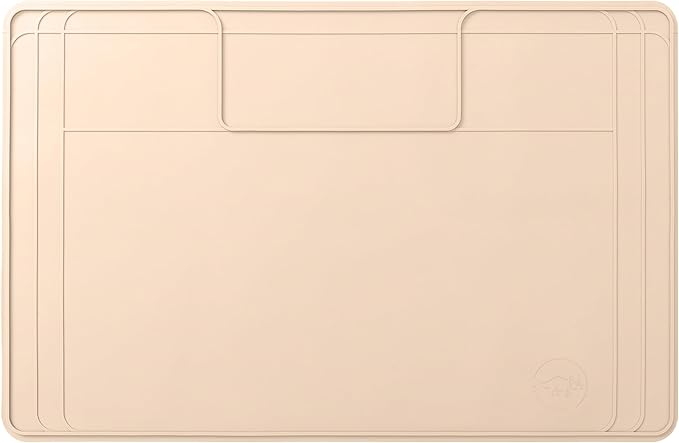 The Original Under Sink Mat - Silicone Waterproof mat, Trimmable, Easy to Clean, Kitchen cabinet liner, Under sink protector mats, Drip Tray with Lip (Beige, 31" x 22") or smaller