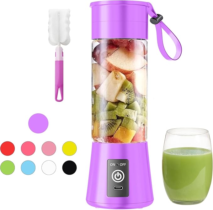 Cordless Portable Personal Size Blender - 2026 Upgraded New Blender for Shakes and Smoothies with 13 Oz BAP Free Juice Cup, USB Rechargeable Freshly Squeezed for Picnic/Sports