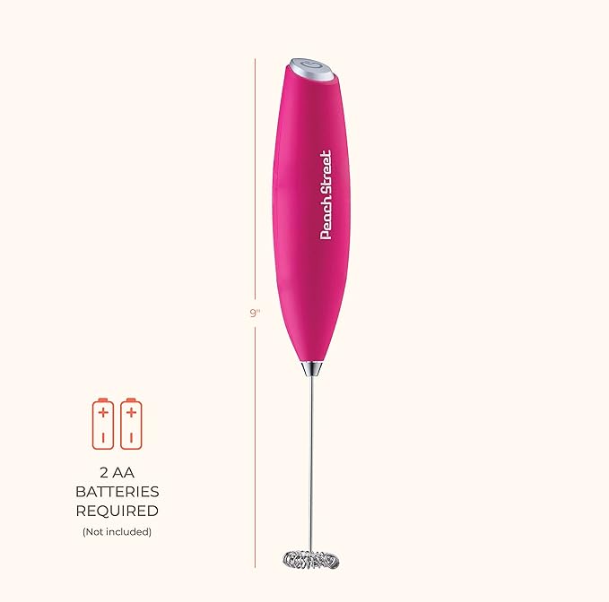 Powerful Handheld Milk Frother, Mini Milk Foamer, Battery Operated (Not included) Stainless Steel Drink Mixer for Coffee, Lattes, Cappuccino, Frappe, Matcha, Hot Chocolate.