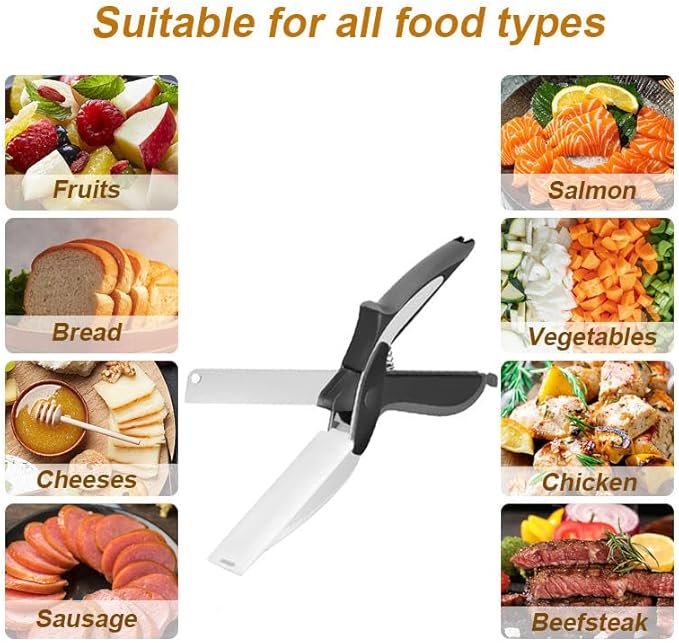 2 in 1 Kitchen Scissors for Food, Separable Stainless Steel Barbecue Steak Shears, Multi‑Function Kitchen Cutter for Vegetable, Fruit & Meat