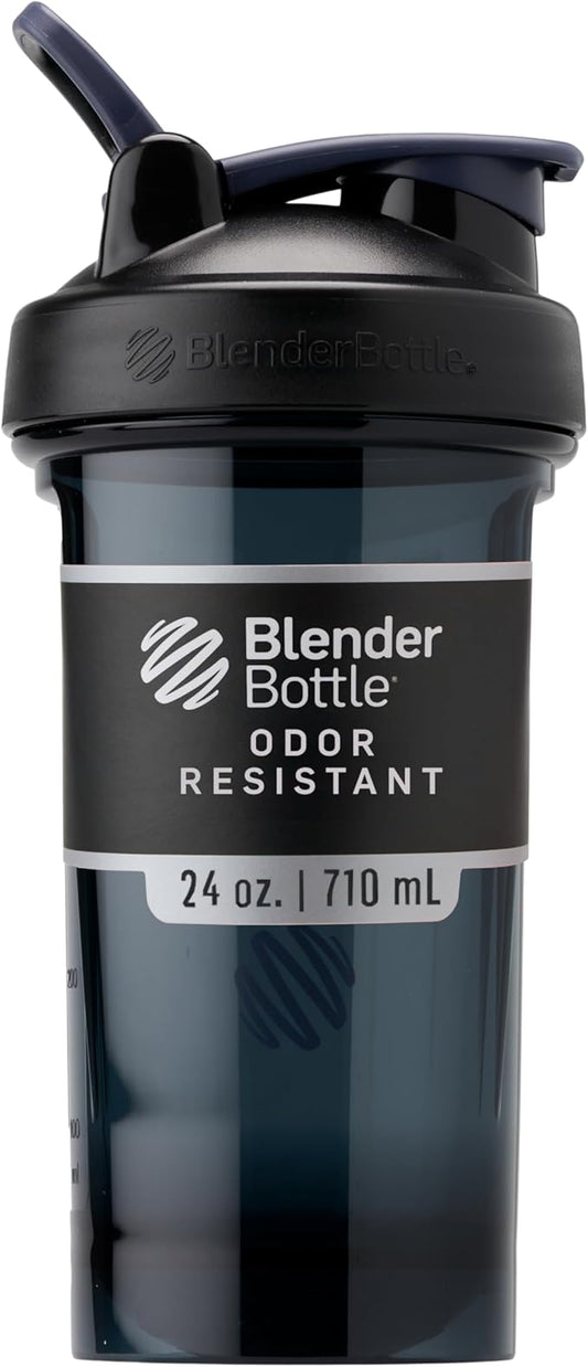 BlenderBottle Shaker Bottle Pro Series Perfect for Protein Shakes and Pre Workout, 24-Ounce, Black