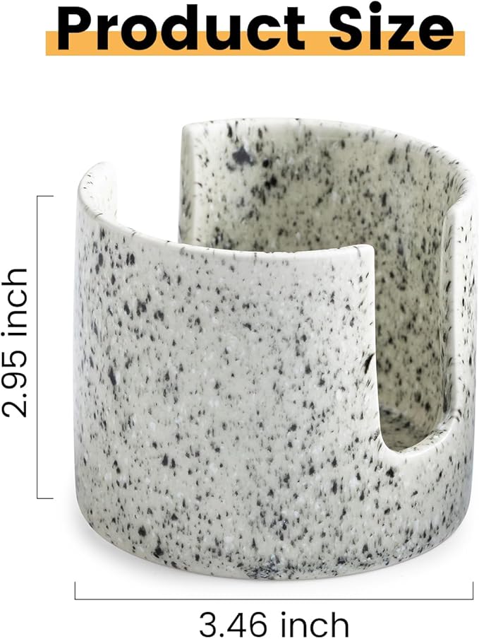 Zoeeker Kitchen Sink Sponge Holder, Dish Sponge Rack Ceramic Brush Holder Farmhouse Kitchen Dish Rack for Brush, Scrubbers, Bathroom, Sink, Speckled Glaze