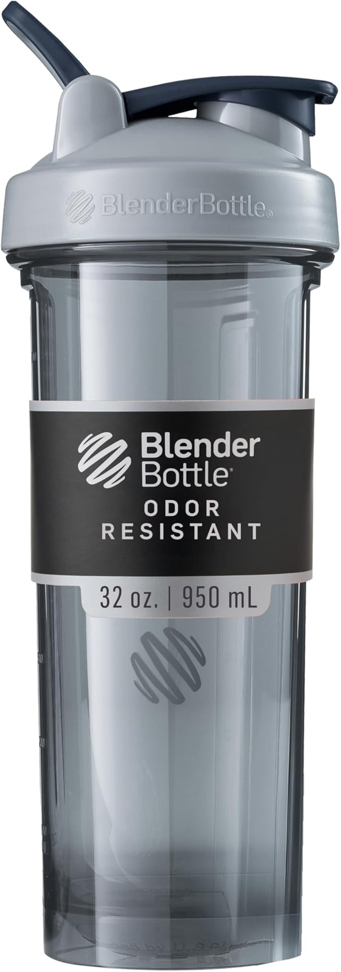 BlenderBottle Shaker Bottle Pro Series Perfect for Protein Shakes and Pre Workout, 32-Ounce, Pebble Grey