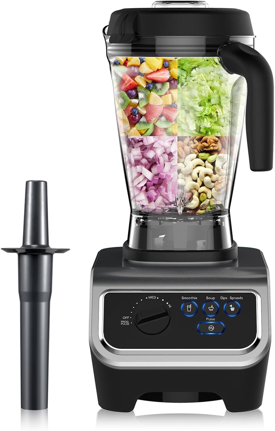 1500w Blender for Kitchen with Pre-set Blending Programs, 64oz Heavy Duty Profession-grade Blender for Smoothies, Soups, Dips, Nut Butters, BPA-Free Tritan Jar