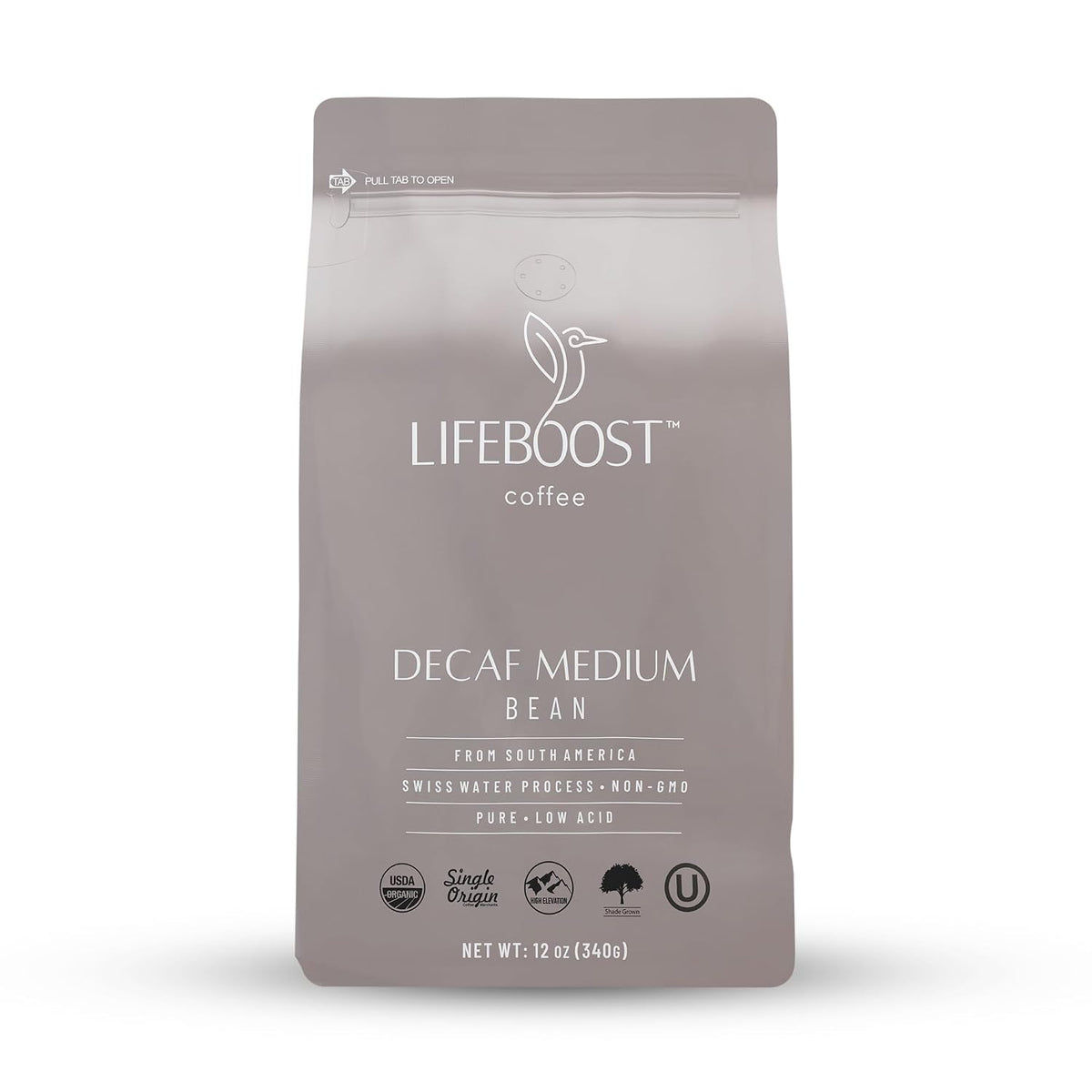 Decaf Coffee Beans, Swiss Water Process Low Acid Organic, 12oz