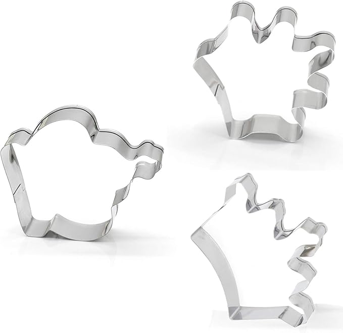 Crown Cookie Cutter Set of 3 pcs, Stainless Steel Princess Crown Shaped Royal Wedding Baking Molds for Holiday Fondant & DIY Crafts‌