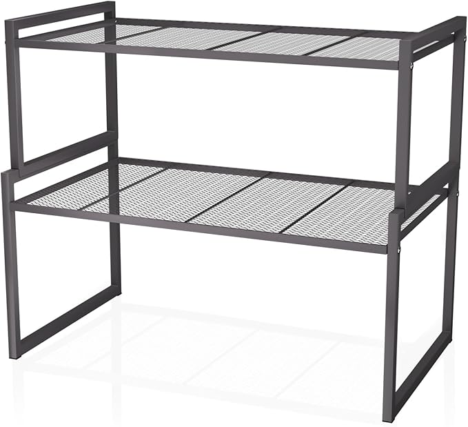 Set of 2 Cabinet Organizers 12.6''W 44 LBS Load Capacity Heavy Duty Kitchen Pantry Shelves Counter Countertop Storage Racks