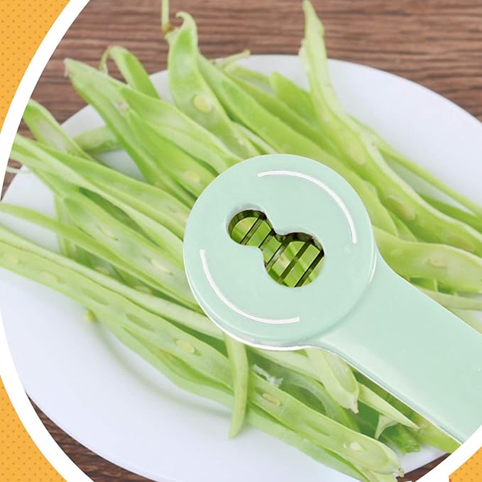2Pcs Multifunction Bean Slicer, Stainless Steel Snow Bean Green Bean French Bean Cutter Long Bean Shredder Stringer Kitchen Tool