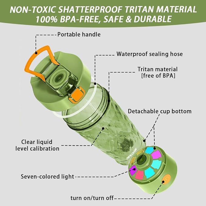 PROCHAIN Electric Protein Shaker Bottle, Protein Shakes Mixer, Portable Pre Workout Self Mixing Cup, Made with BPA-Free Tritan, 22oz