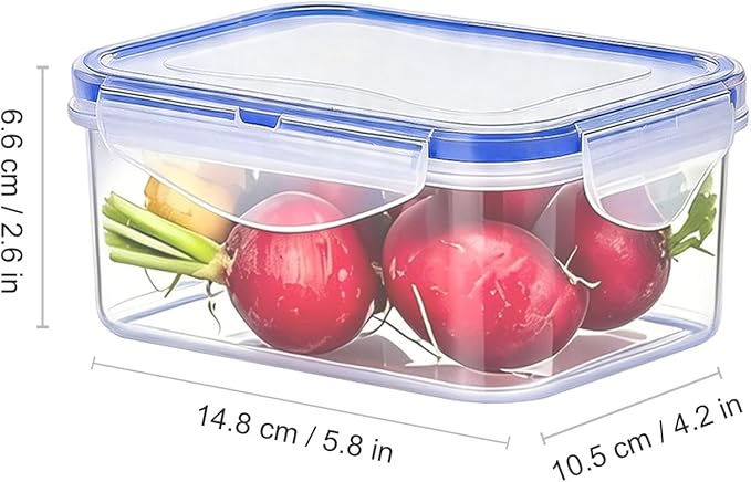 KIGI Food Storage Containers with Airtight Lids, Leak-Proof & Stackable, 4-Sided Locking lids, Ideal for Meal Prep, Snack, Fruit, Lunch & Leftovers, BPA-Free Plastic (2.48 Cup, 8-Piece)