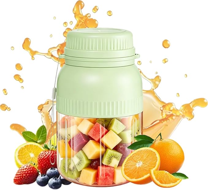 Wireless Juicer Cup Portable Juicer Cup, 44oz Personal Portable Blender Cup, Rechargeable wireless juicers Cordless Juice Mug for Shakes Smoothies Ice Crushing Travel Gym (Green)