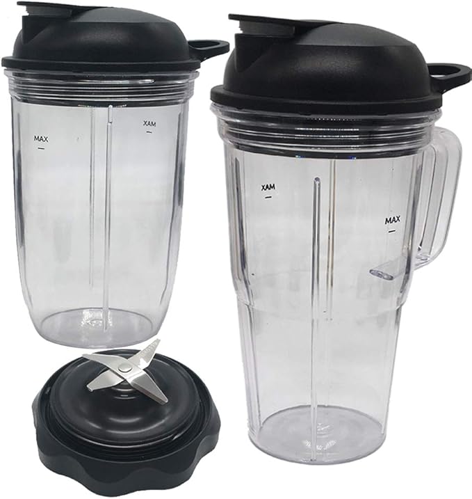 Replacement Combo Easy Twist Extractor Blade with18oz,24oz handle cup with to go lid, Compatible with NutriBullet Blender 1200 Watts:ZNBF30400Z/ZNBF30500Z/NBF70500/NBF50500/NBF50500IN/NBF50500AK