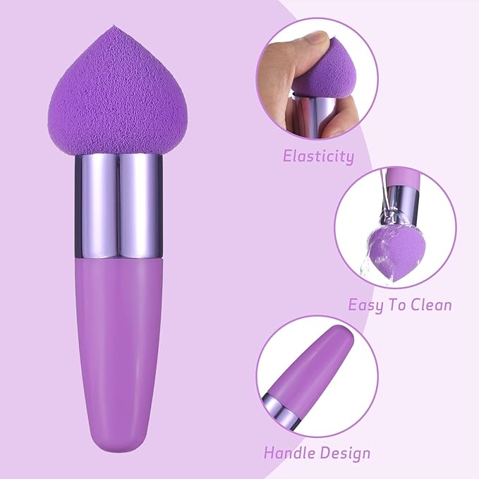 Sibba Makeup Brushes 3 PCS Powder Makeup Puff Beauty Blending Sponge Coloring Concealer Applicator Foundation Setting Face Cosmetic Cosmetics Contour Stick Color Cover Sponges Set Women