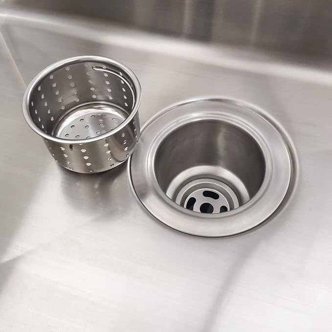 GZILA Kitchen Sink Drain Basket Only, 3-inch Basket for Kitchen Sink Strainer Replacement, Deep Cup Strainers with Handle, SUS 304 Stainless Steel