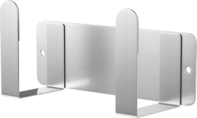 2 Pack Stainless Steel Wall Mounted Cutting Board Holder, Punch-Free Adhesive Pot Lid Organizer, Multifunctional Kitchen Storage Rack, Rustproof Heavy Duty