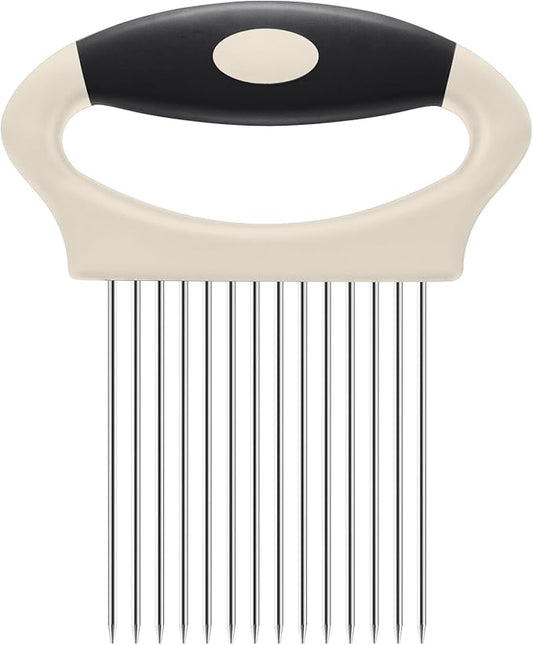 Large Onion Slicer Holder, Stainless Steel Onion Holder for Slicing, Onion Cutter Vegetable Chopper Tool with 14 Sharp Prongs for Slicing of Potato Avocados & Meat, Cooking Gadgets Tool for Fruit Prep