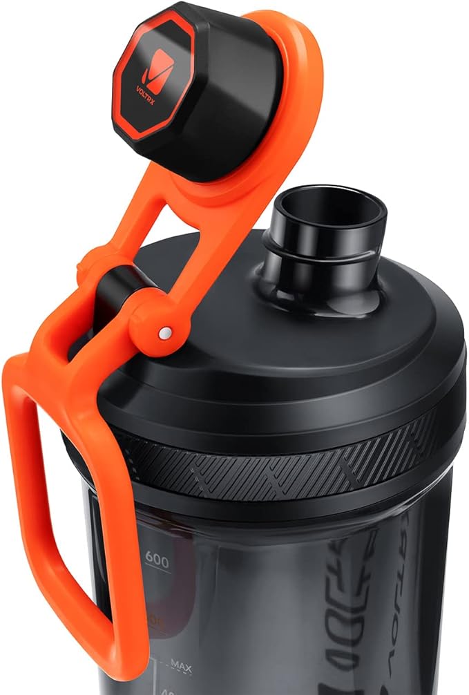 VOLTRX Shaker Bottle, Gallium USB C Rechargeable Electric Protein Shake Mixer, Shaker Cups for Protein Shakes and Meal Replacement Shakes, BPA Free, Made with Tritan, Orange, 27oz