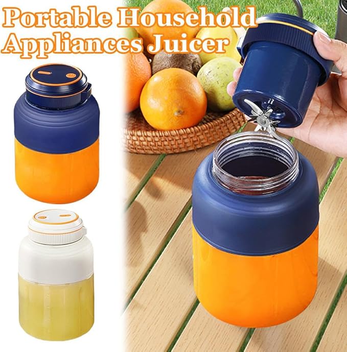 2026 Upgrade Portable Household Appliances Juicer,46oz Personal Size Blender for Shakes and Smoothies, Dual Lid Compact Travel Drinking Cup Wireless USB Rechargeable for Office Outdoor (Blue1)