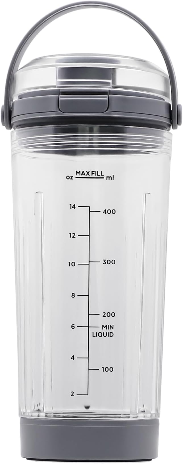 18 oz Vessel Replacement Compatible with Ninja Blast Portable Blender, Replacement 18oz Cup with Sip Lid & Bottom Cap for Ninja Portable Blenders BC151BK BC151NV BC151WH BC151CR BC151EM, PC,Grey