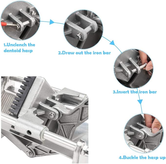ROVSUN Commercial Vegetable Chopper French Fry Cutter Stainless Steel w/ 4 Sizes Blades, Fruit Potato Slicer, 1/2", 3/8", 1/4" & 8-Wedge Blades and Pusher Blocks for Restaurants, Home & Kitchen