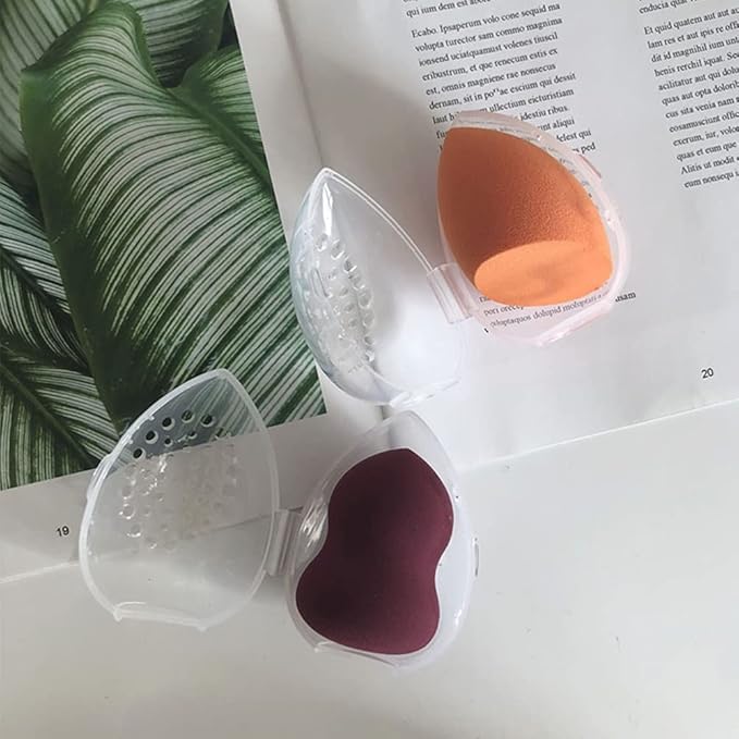 4 PACK Makeup Sponge Beauty Blender Container Travel Case for Drying and Storing Makeup Beauty Foundation Sponge