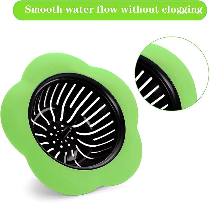 2 Pcs Kitchen Sink Strainer, Upgraded Silicone Sink Drain Strainer for Most Kitchen Sink Drain Basket 4.5" Diameter