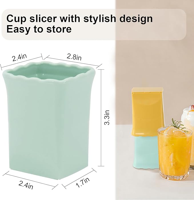 quskay 2-Pack Strawberry Slicer Cup Cutter: Fruit Cup Cutter Slicer Cup Chopper for Strawberries Egg Banana Slicer Quickly Making Fruit Vegetable Salad Strawberry Cutter Mini Slicer Kitchen Gadget