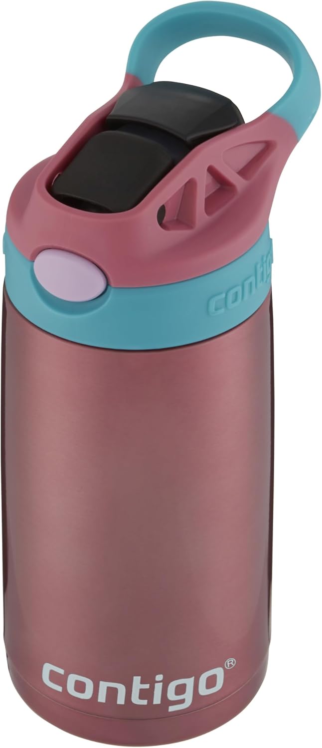 Kids Stainless Steel Water Bottle with AUTOSPOUT Straw, Punch, 13oz