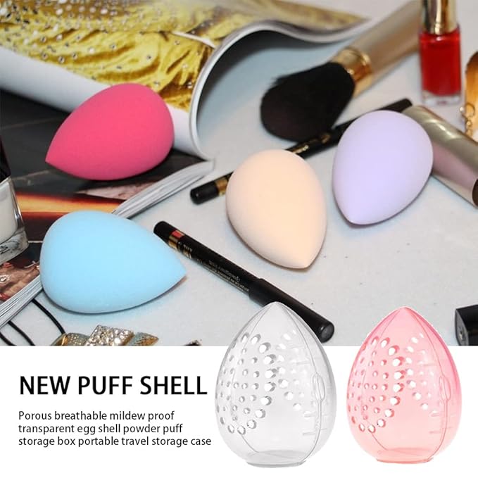 4 PACK Makeup Sponge Beauty Blender Container Travel Case for Drying and Storing Makeup Beauty Foundation Sponge