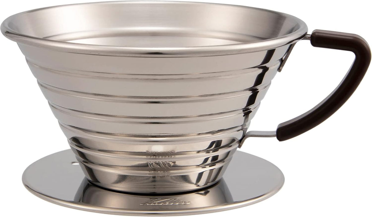 Carita Stainless Steel Coffee Dripper Wave Series - 2-4 People, 185S, Made in Japan, For 2-4 Cups