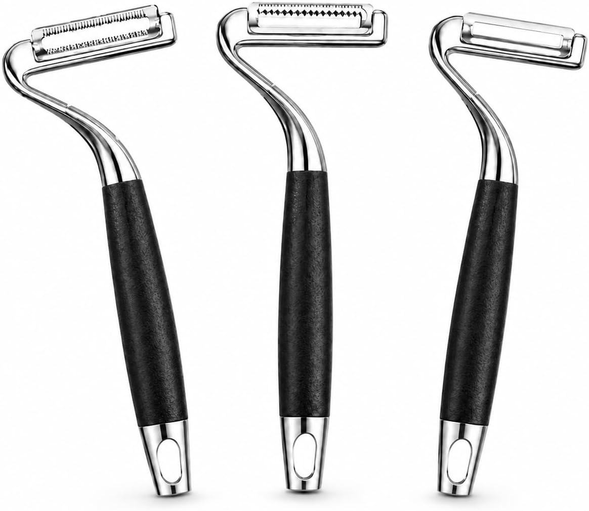 3 Pack Julienne Peeler Set, Stainless Steel Vegetable Peelers