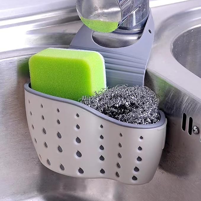 Kitchen Faucet Sponge Holder Sink Caddy Organizer Over Faucet Hanging Faucet Drain Rack for Sink Organizer (Easy)