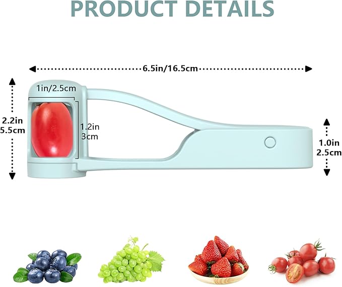 Luvan Grape Cutter for Toddlers, Grape Slicer for Baby, Grape Tomato Cherry Strawberry Cutter Tools Into 4 Pieces for Vegetable Fruit Salad, Stainless Steel Quarter Grape Slicer Kitchen Gadget