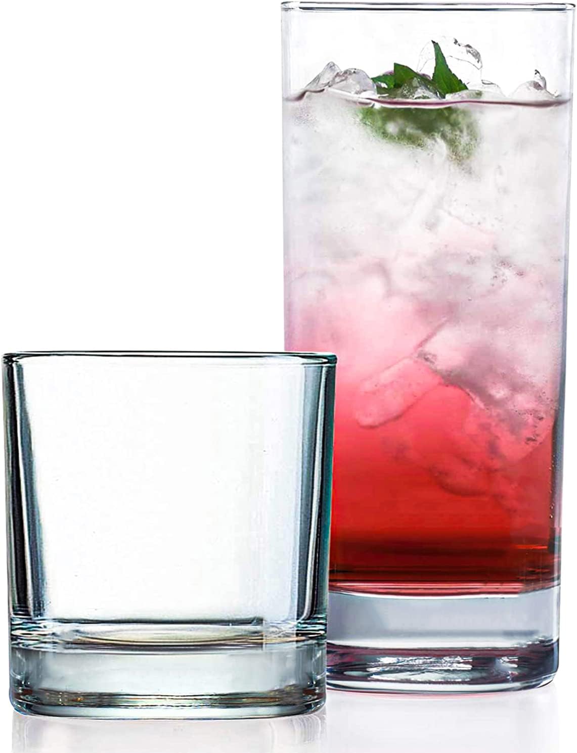 8pc Drinking Glasses Dishwasher Safe Everyday Durable Glassware Set