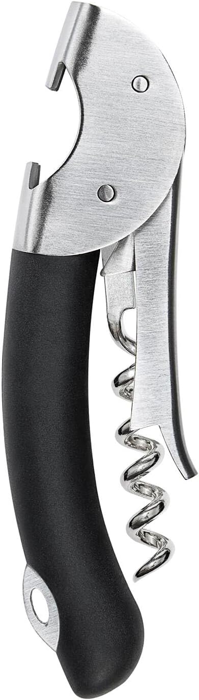 OXO Steel Double Lever Waiter's Corkscrew, Black