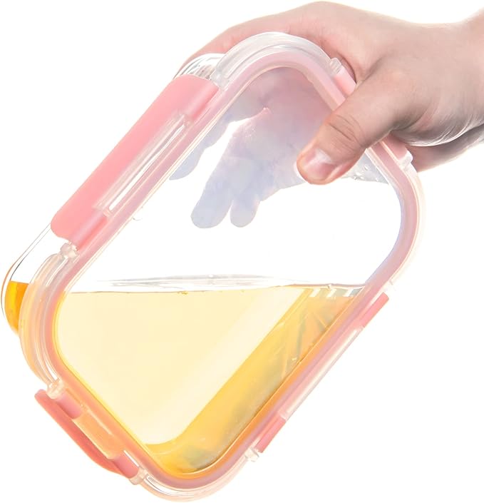 FAWLES 12 Pack Glass Storage Containers with Lids, Leak-Proof Meal Prep Containers, Dishwasher/Microwave/Oven/Freezer Safe Glass Food Storage Containers for Leftovers, to Go