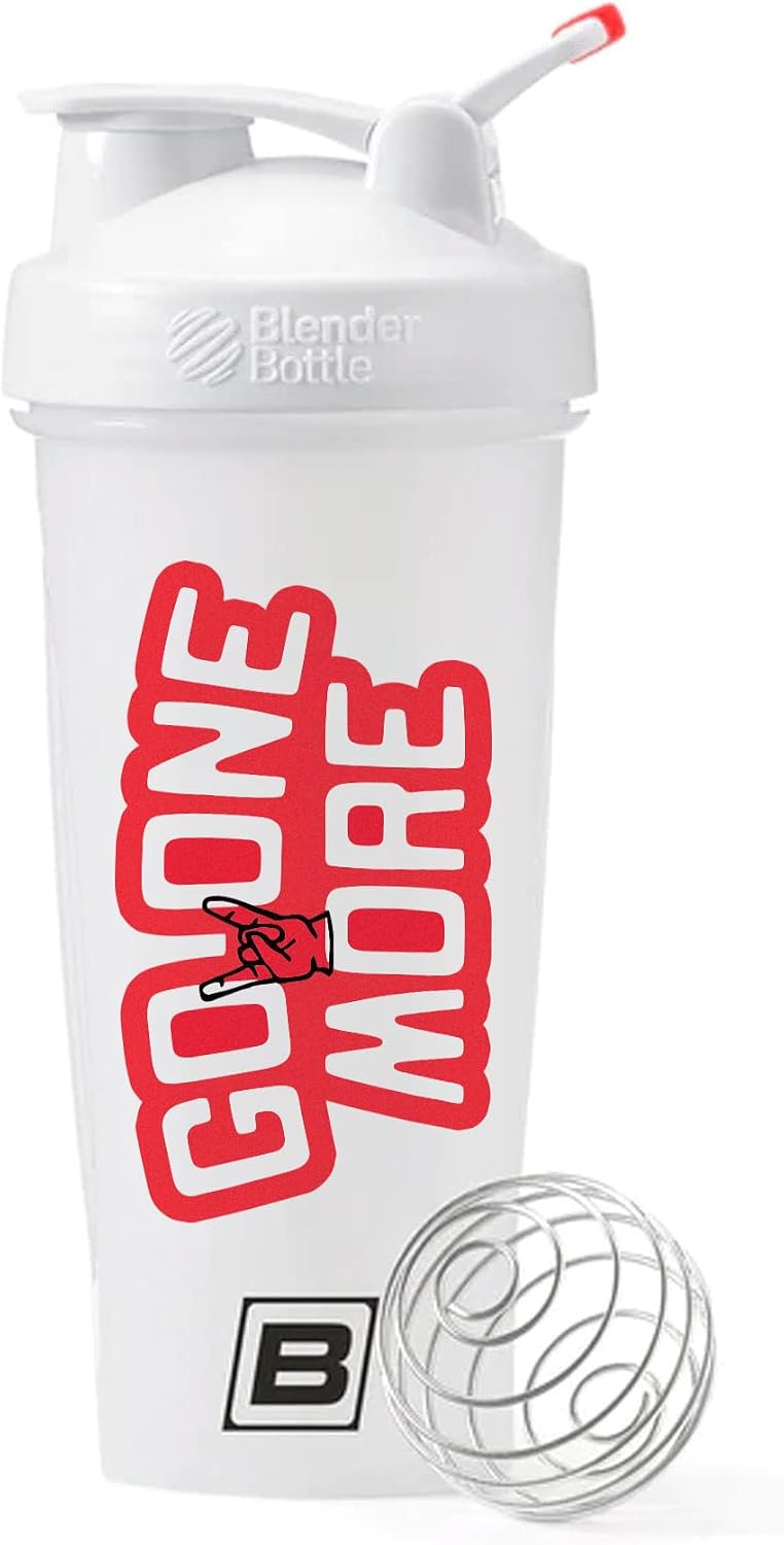 BPN Shaker Bottle, Go One More 28oz, White