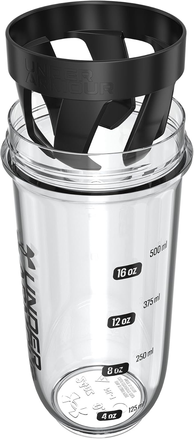 Under Armour UA 24oz Clarity Shaker Bottle Clear/Black OSFA