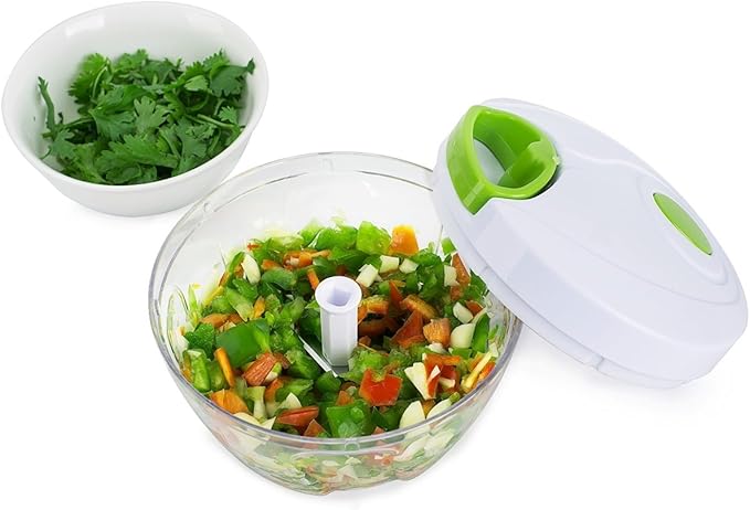 Manual Food Processor - Efficient Mini Pull Chopper, Hand Food Chopper for Easy and Quick Food Prep, Compact Manual Chopper Ideal for Vegetables, Fruits, Nuts, and More