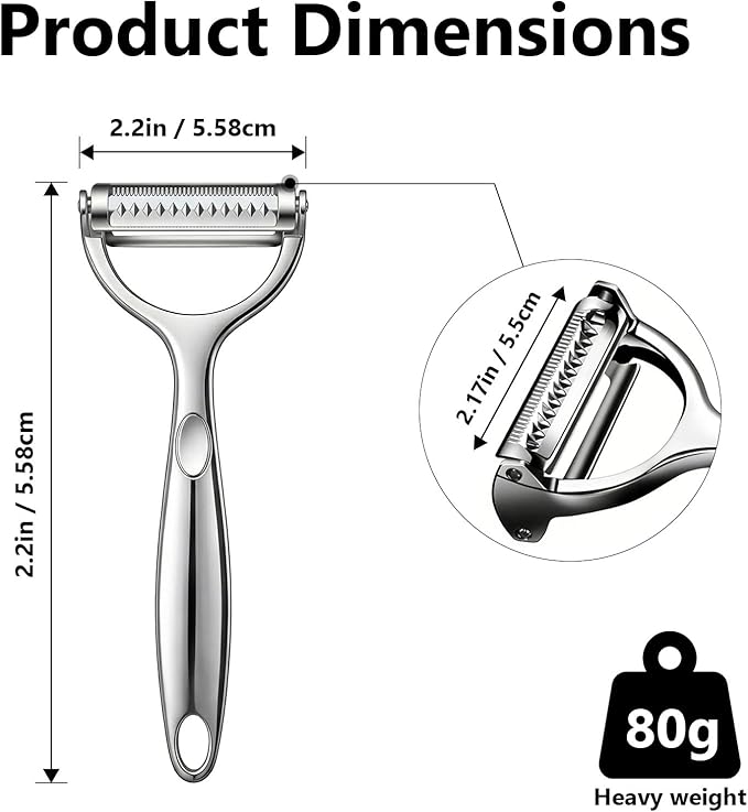 Peeler for Vegetable Multifunction Vegetable Peeler Julienne Peeler for Kitchen Double-Sided Blade Vegetable Julienne Cutter and Fruit Slicer